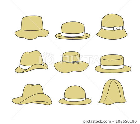 Yellow hat illustration set 108656190