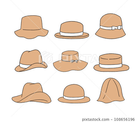 Orange hat illustration set Orange hat illustration set 108656196