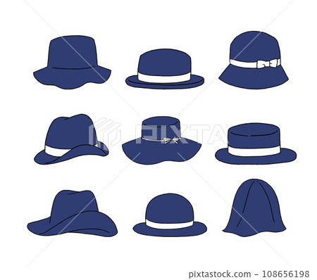 Navy hat illustration set Navy hat illustration set 108656198