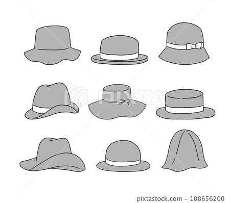 Gray hat illustration set 108656200