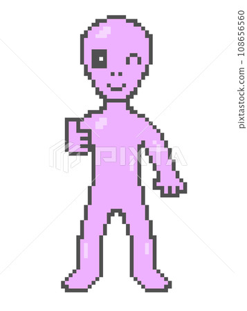 漂亮的外星人像素藝術（紫色） 108656560