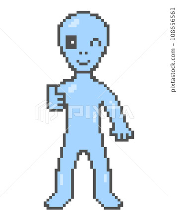 漂亮的外星人像素藝術(藍色) 漂亮的外星人像素藝術(藍色) 108656561