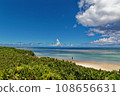 Emerald green sea, white sandy beach and blue sky 108656631