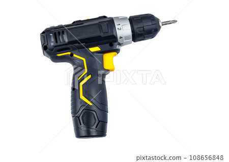 Cordless screwdriver isolated on white background 108656848