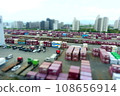 Miniature scenery of a cargo terminal lined with containers 108656914