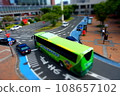 Tourist bus in front of the station miniature scenery 108657102