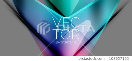 Fluid gradient arrow abstract. Vibrant arrows dance in a dynamic geometric backdrop, exuding captivating energy and movement 108657163
