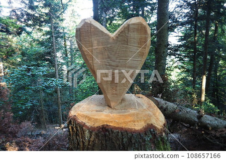 Tree art shaped like a heart symbol in France 108657166