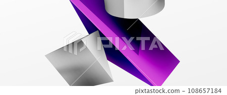 Vector 3d abstract background. Shapes 3d triangle and cylinder. Trendy techno business template for wallpaper, banner, background or landing Vector 3d abstract background. Shapes 3d triangle and cylinder. Trendy techno business template for wallpaper, banner, background or landing 108657184