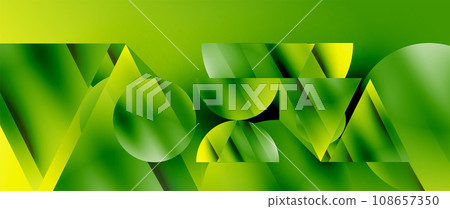 Captivating abstract backdrop composed of interlocking triangles and circles, forming an intriguing dance of shapes and patterns that exude both elegance and modernity Captivating abstract backdrop composed of interlocking triangles and circles, forming an intriguing dance of shapes and patterns that exude both elegance and modernity 108657350