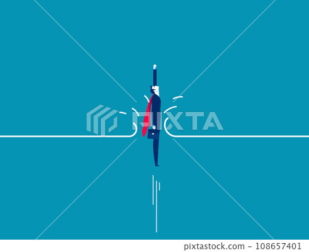 Breakthrough business obstacle to success. Business vector illustration 108657401