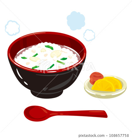 Nanakusa porridge and pickles in a bowl 108657758