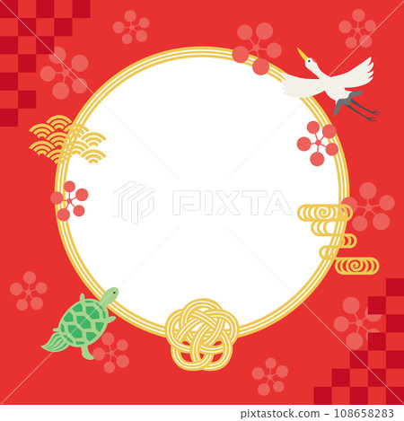 Casual red Japanese style background material (square) 108658283