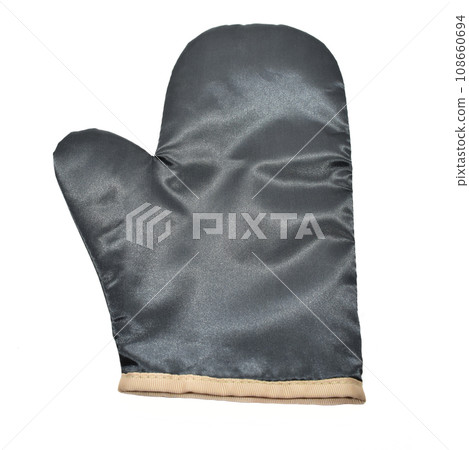 black protective glove isolated on white background, kitchen mitten 108660694