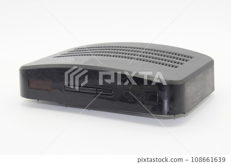 tv set top box isolated on white background with selective focus tv set top box isolated on white background with selective focus 108661639