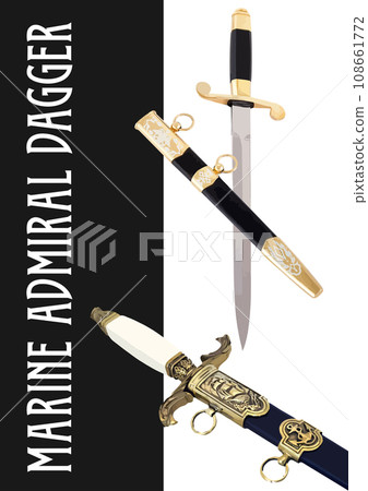 Marine Admiral dagger. 3d vector Marine Admiral dagger. 3d vector 108661772