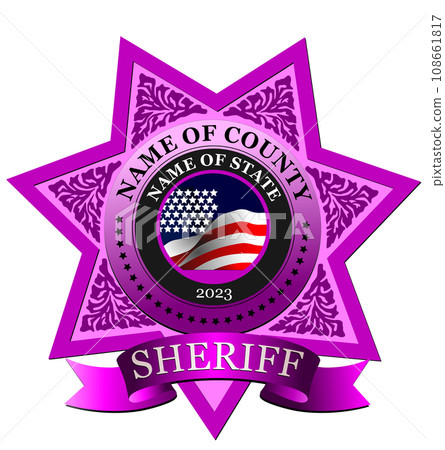 Sheriff s badge on a white background. 108661817