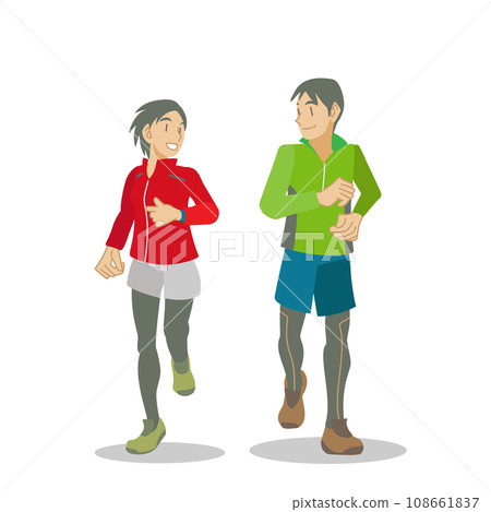 A runner couple enjoying running 108661837