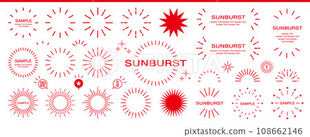 Sunburst/radiation design set Sunburst/radiation design set 108662146