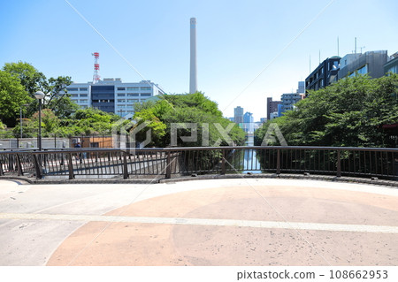 Fresh green Meguro River, Tokyo 108662953