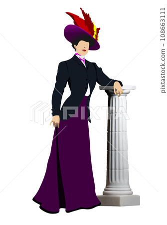 Socialite of the early twentieth century.  3d color vector illustration 108663111
