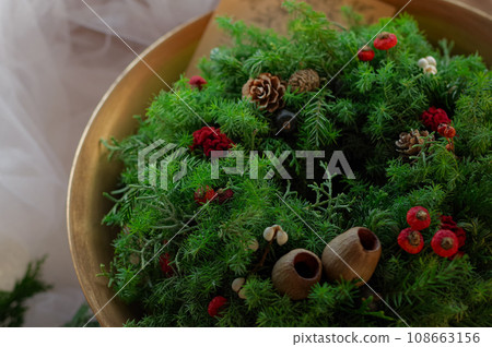 christmas wreath background material christmas wreath background material 108663156