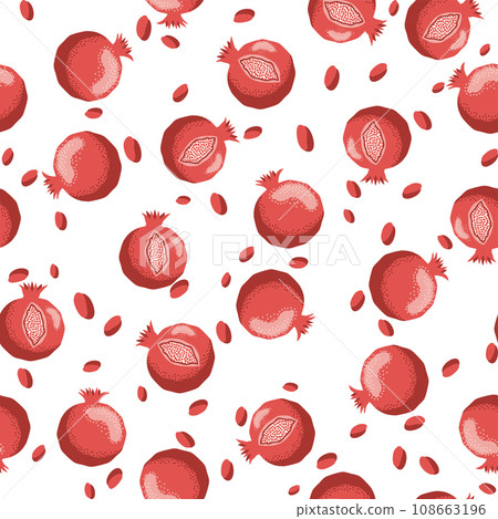 Pomegranate pattern, Happy and sweet New Year Shana Tova with pomegranates and seeds 108663196