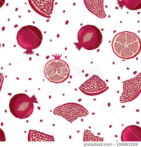 Pomegranate pattern, Happy and sweet New Year Shana Tova with pomegranates and seeds Pomegranate pattern, Happy and sweet New Year Shana Tova with pomegranates and seeds 108663209
