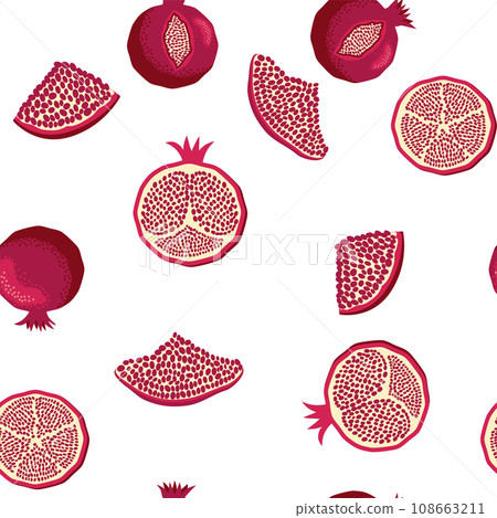 Pomegranate pattern, Happy and sweet New Year Shana Tova with pomegranates and seeds Pomegranate pattern, Happy and sweet New Year Shana Tova with pomegranates and seeds 108663211