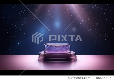 a Beauty Product Promotion Platform on a Shiny Pedestal Podium with Sparkling a Beauty Product Promotion Platform on a Shiny Pedestal Podium with Sparkling 108663406