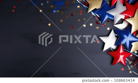 birthday holiday background, blue, red, gold colors 108663414