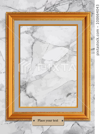 Abstract dirty or aging frame with grey marble image . 3d vector color illustration 108664043