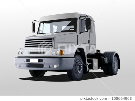 Gray truck on the road. Vector 3d illustration Gray truck on the road. Vector 3d illustration 108664968