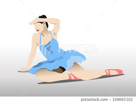 Classical ballet dancers. Vector Colored 3d illustration 108665102