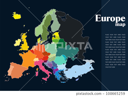 Detailed vector map Europe illustration for...-插圖素材 [108665259] - PIXTA圖庫