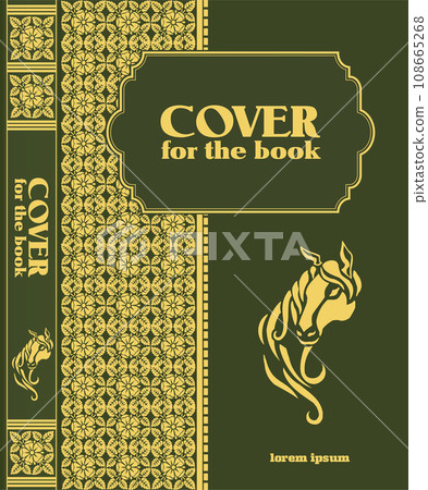 Book cover and Old retro ornament frames. Royal Golden style design. Vintage Border to be printed on the covers of books. Vector illustration 108665268