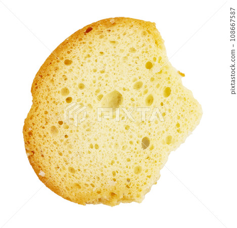 Crackers bruschetta with spices isolated on white background. File contains clipping path. Crackers bruschetta with spices isolated on white background. File contains clipping path. 108667587