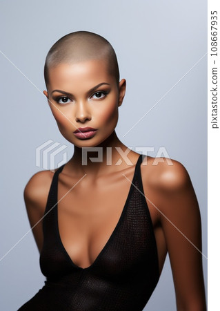 Fashionable female with buzz cut hairstyle Fashionable female with buzz cut hairstyle 108667935