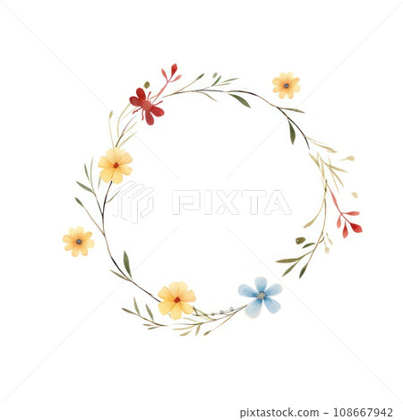 watercolor floral wreath isolated watercolor floral wreath isolated 108667942