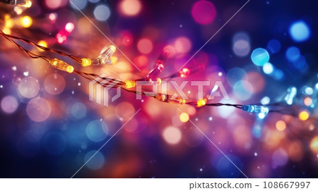 A wallpaper featuring a close-up of colorful Christmas lights 108667997