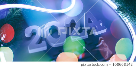 2024 Elegant Merry Christmas new year concept dark  background 108668142