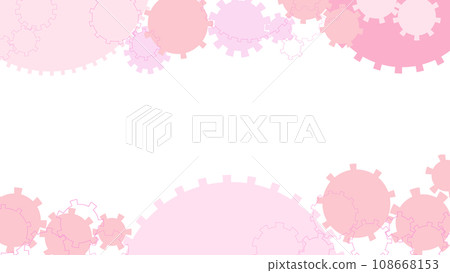 可愛粉紅齒輪頁眉頁腳素材16:9 108668153
