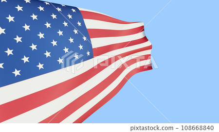 US flag. American flag on blue background. 108668840
