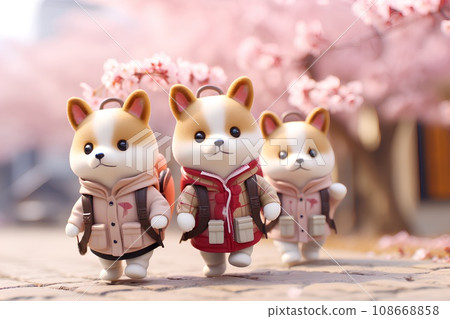 柴犬門票和櫻花 柴犬門票和櫻花 108668858