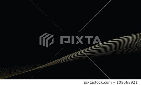 Abstract geometric technology background. Gold dotted curve or wave. 108668921