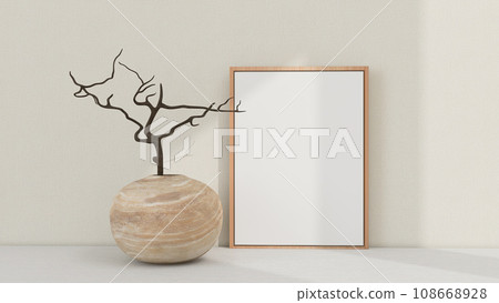 Vertical frame, table decor. Frame mockup. 108668928