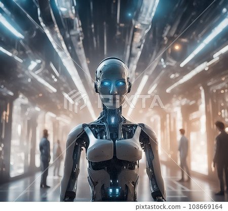 walking cyberburg woman 108669164