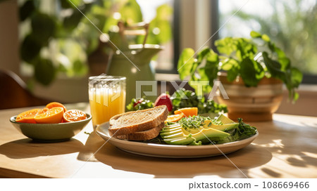 vegetarian meal on the table 108669466