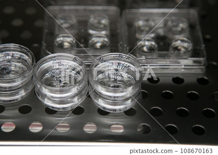 Closeup of lab equipment for scientific research with fluids Closeup of lab equipment for scientific research with fluids 108670163