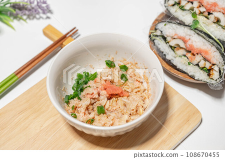 Cod roe rice with oatmeal Cod roe rice with oatmeal 108670455